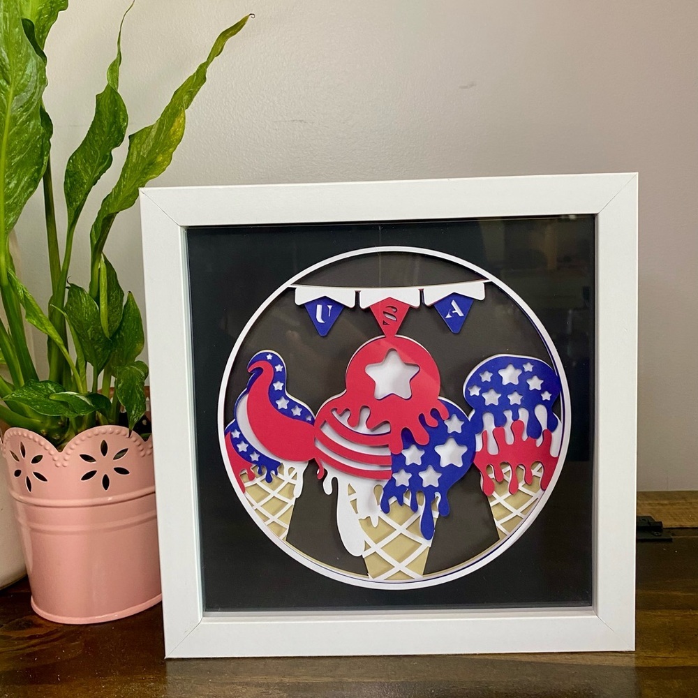 3D USA Ice Cream Shadowbox